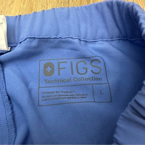 FIGS Blue Straight Leg Pants with Drawstring Waitband size L - Picture 7 of 7